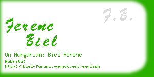 ferenc biel business card